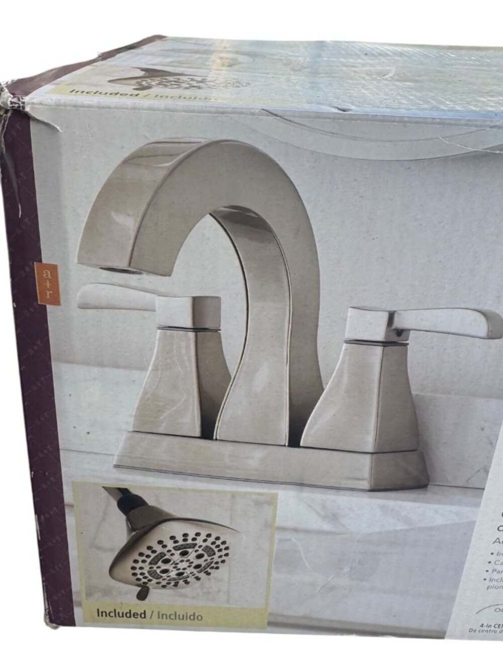 Allen + Roth Marchele Brushed Nickel Bathroom Sink Faucet & Shower Head #3809990